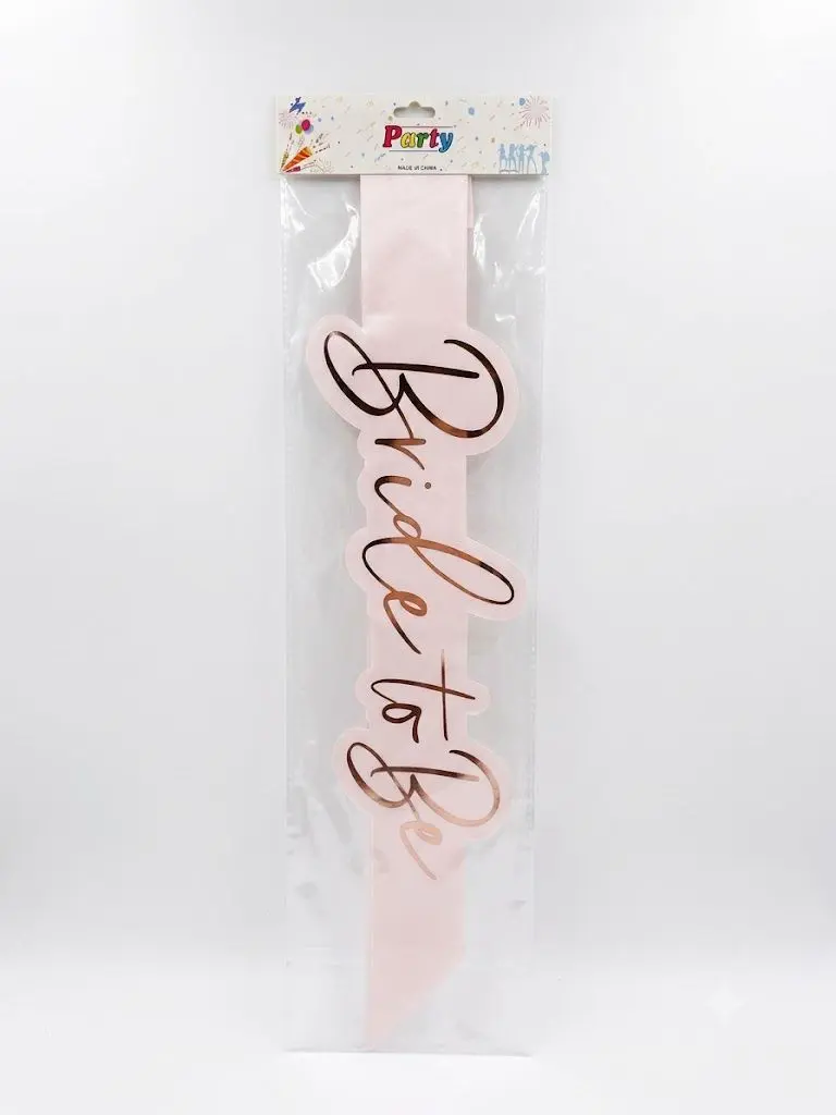 BRIDE TO BE metallic rose gold sash