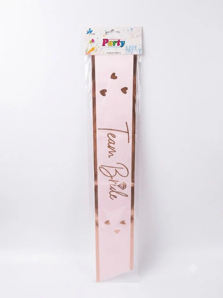 Team Bride metallic rose gold sash