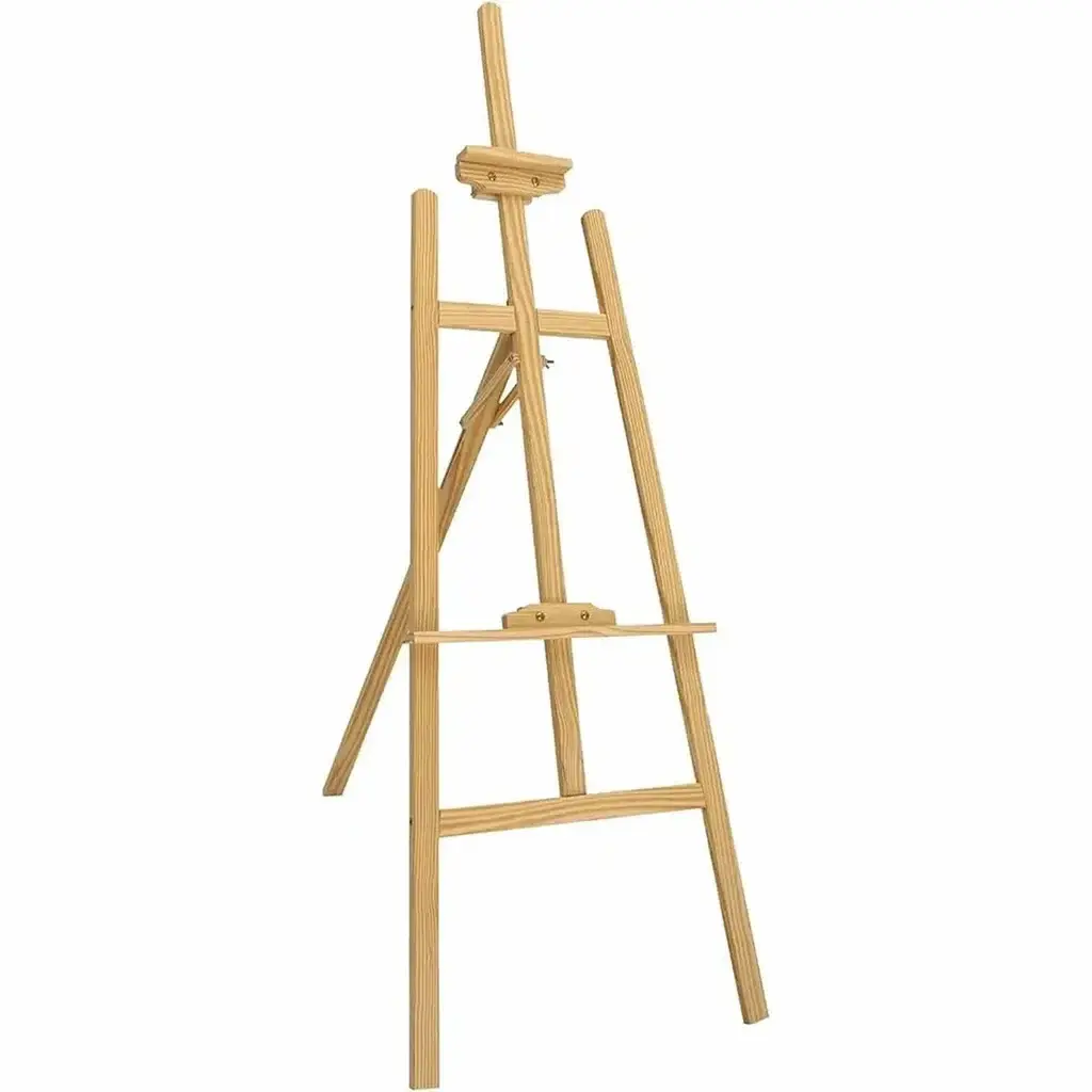 A 150cm  wooden canvas stand is an adjustable tripod/A-frame easel designed to hold canvases, drawing boards, and display posters up to 100cm in height. Crafted from durable pine, it is lightweight, collapsible, and highly versatile for art studios, exhibitions, and events