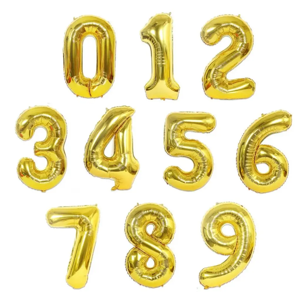 Foil number balloon size 32 inch gold