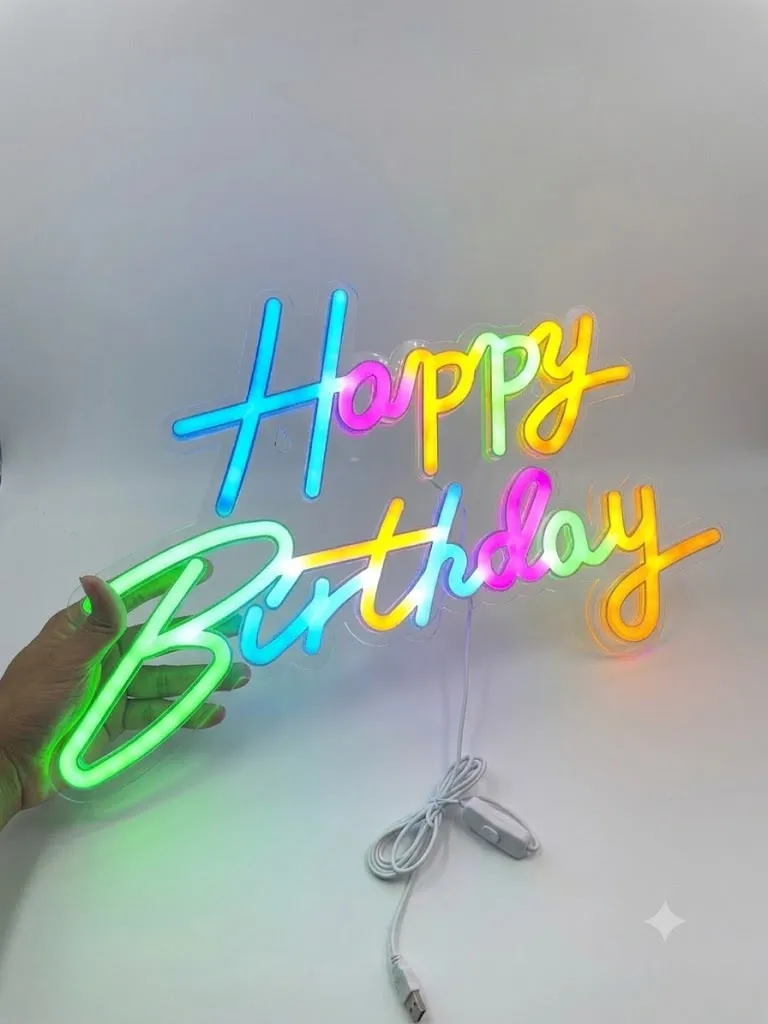 Happy Birthday LED neon sign multicolor