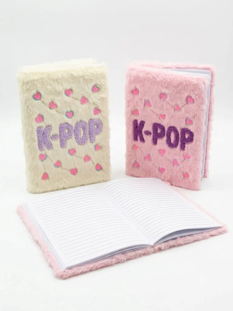 Fluffy K-Pop themed notebook