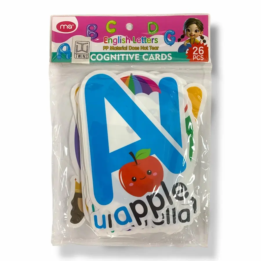 English Alphabet cognitive cards,  26 pieces.