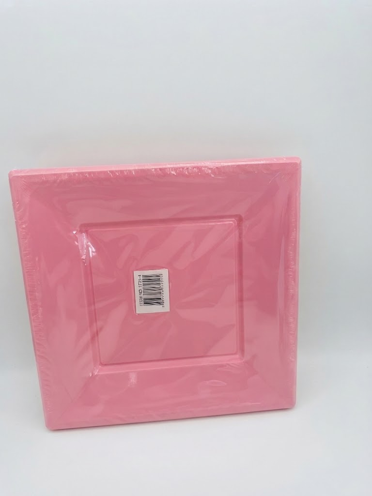 Square Pink plates pack 10 pcs, size 23cm
