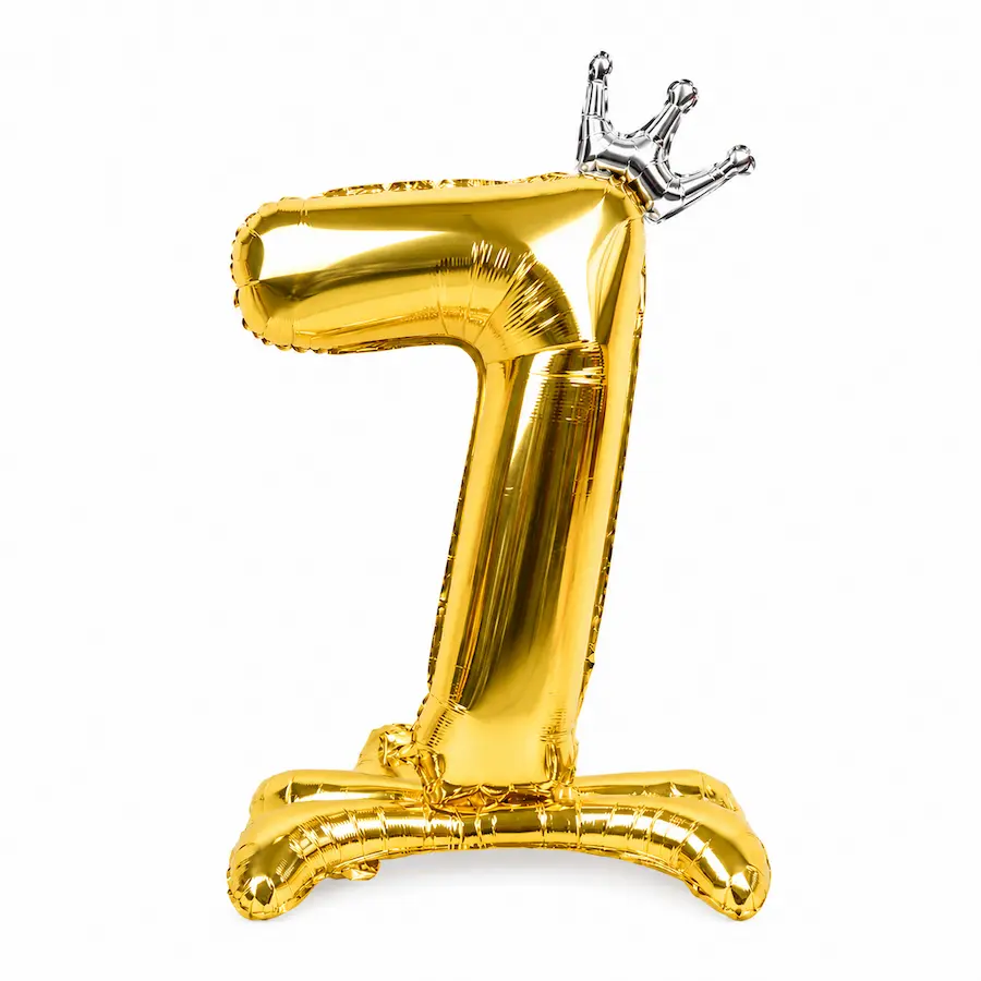 Self Stand foil balloon gold 32 inch, number 7