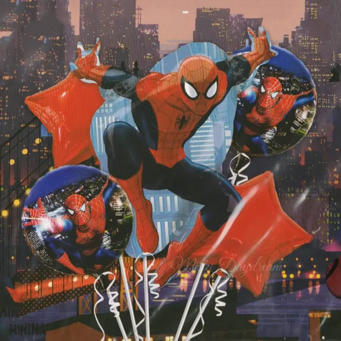 Spiderman theme foil balloon set, 5 balloons foil