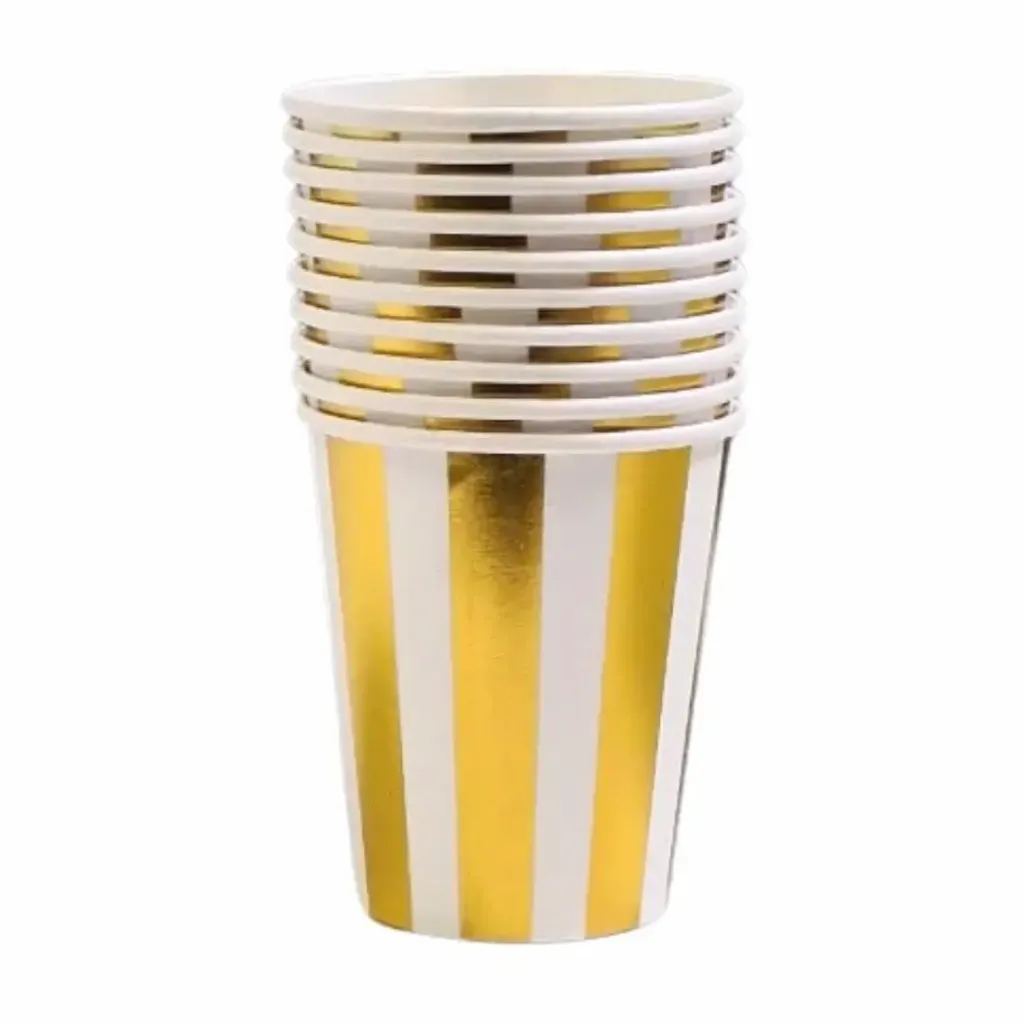 Gold strip carton cups