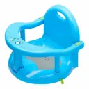 Foldable non-slip baby bath seat designed with a high backrest and supportive armrests for infants approximately 6 to 24months old learning to sit up.