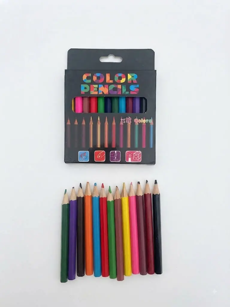 12 pieces Wooden colored pencils