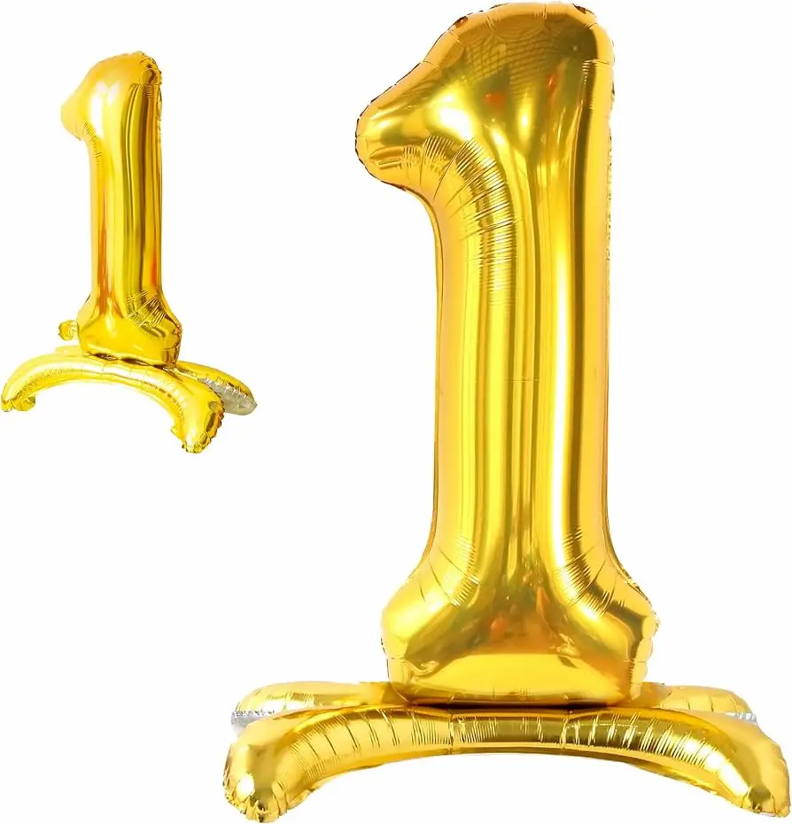 Gold self stand foil balloon, number 1