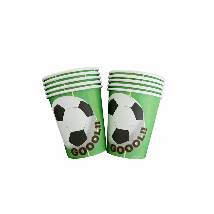 Football-themed paper cups