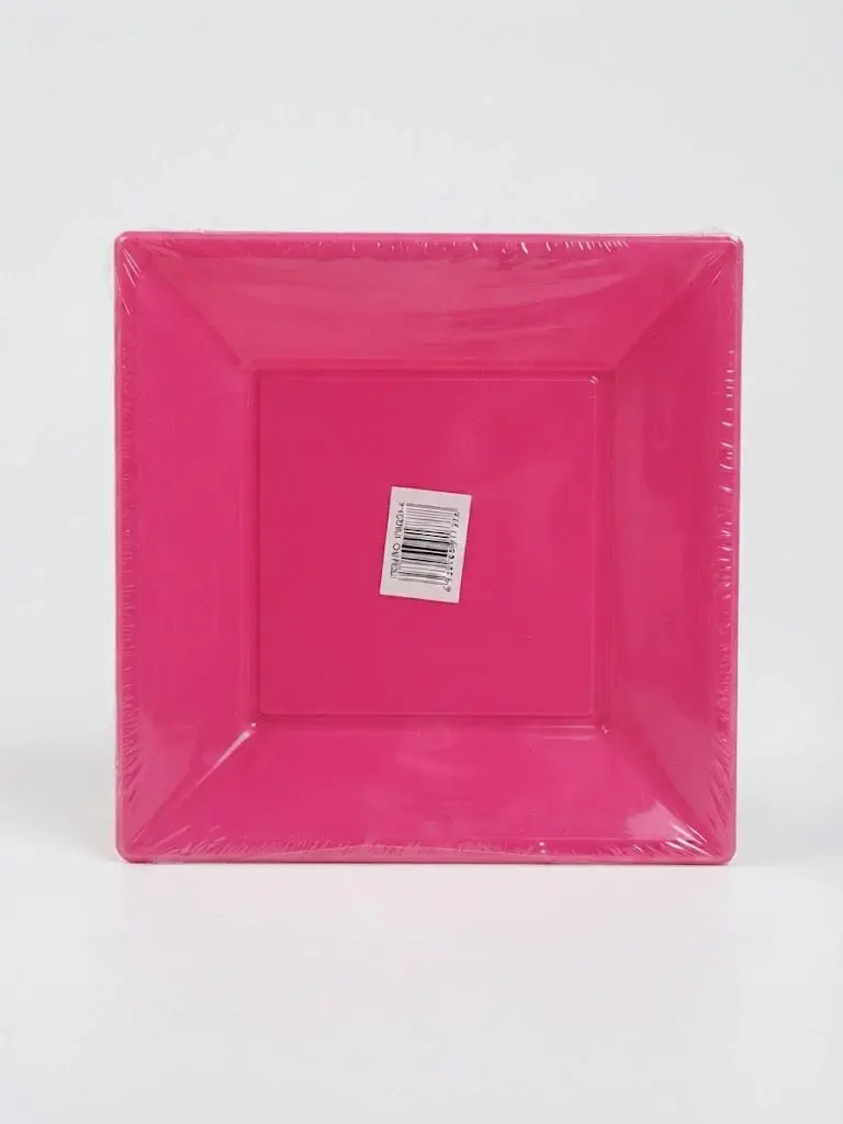 Square Fushia plates pack 10 pcs, 23cm