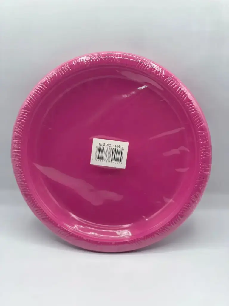 Fushia Plastic plates for birthday and parties pack 10pcs 23cm