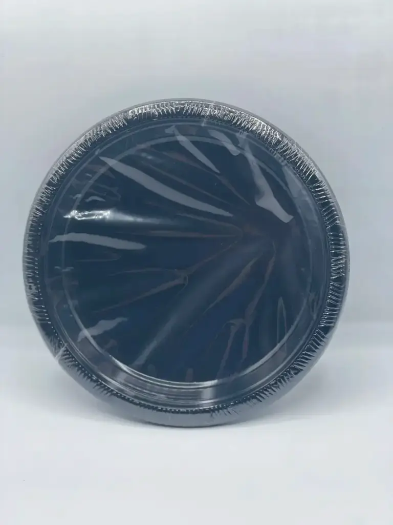 Black Plastic plates for birthday and parties pack 10pcs 23cm