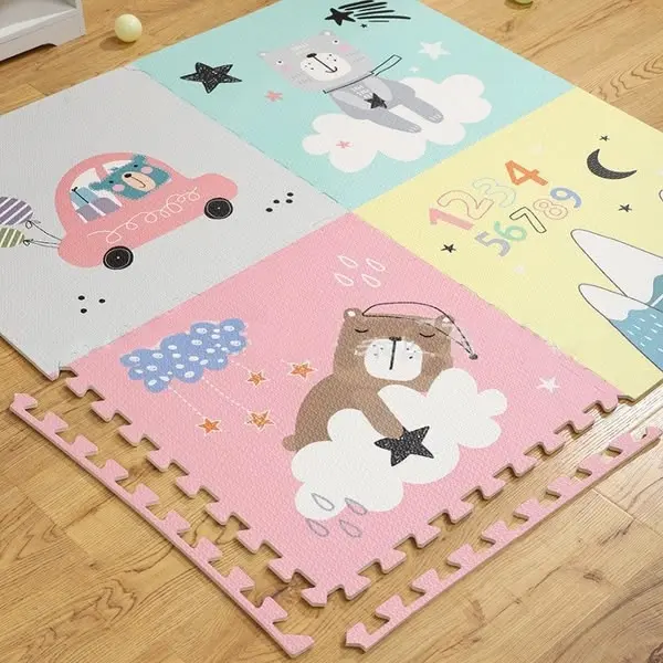 Playful cartoon Design puzzle mat, pack of 4 pieces each piece 60*60cm Thickness 1cm