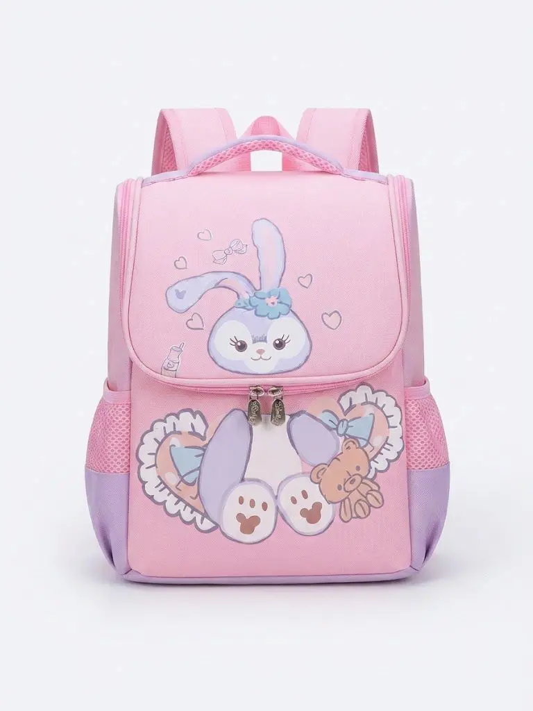 Cartoon bunny backpack for nursery, Happy kindergarten beginner school for girls