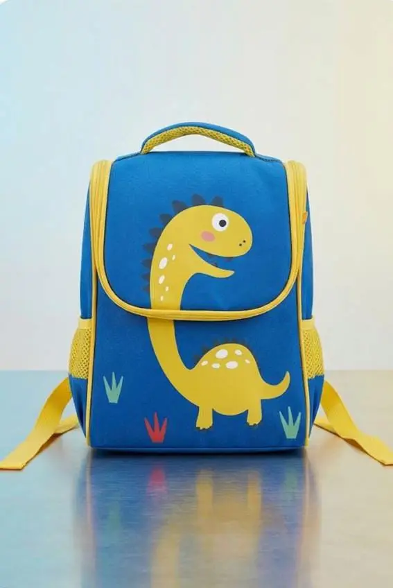 Cartoon dinosaur backpack for nursery, Happy kindergarten beginner school for boys