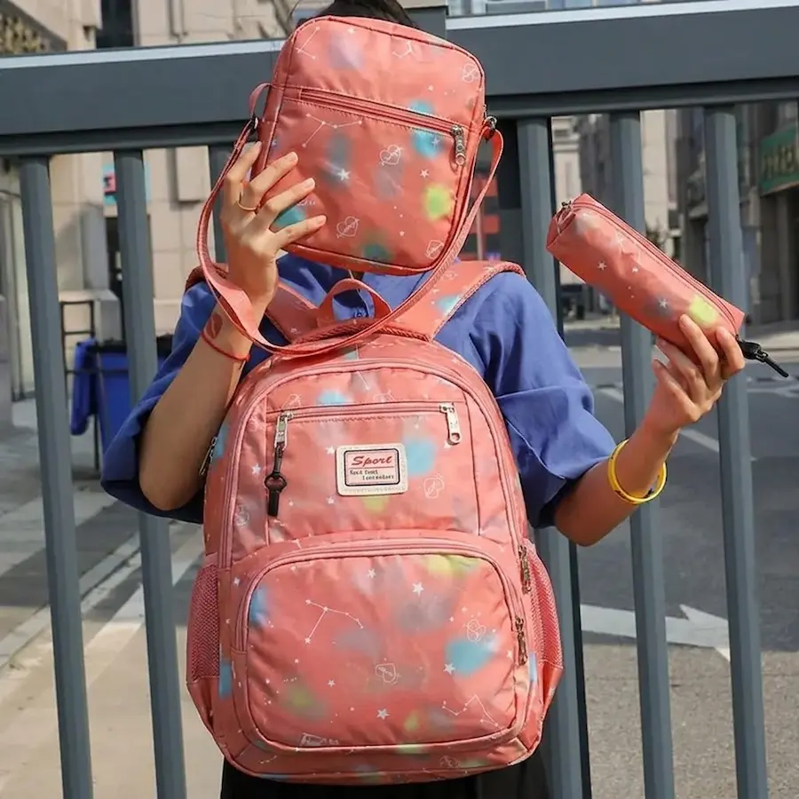 Backpack set 3 pieces pink , bag 18inch