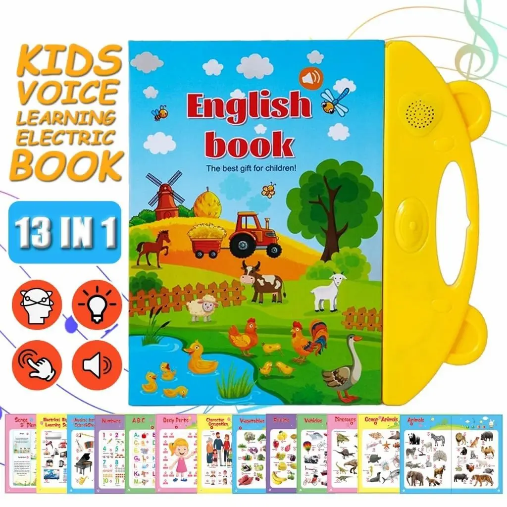 Interactive electronic English learning sound book for children