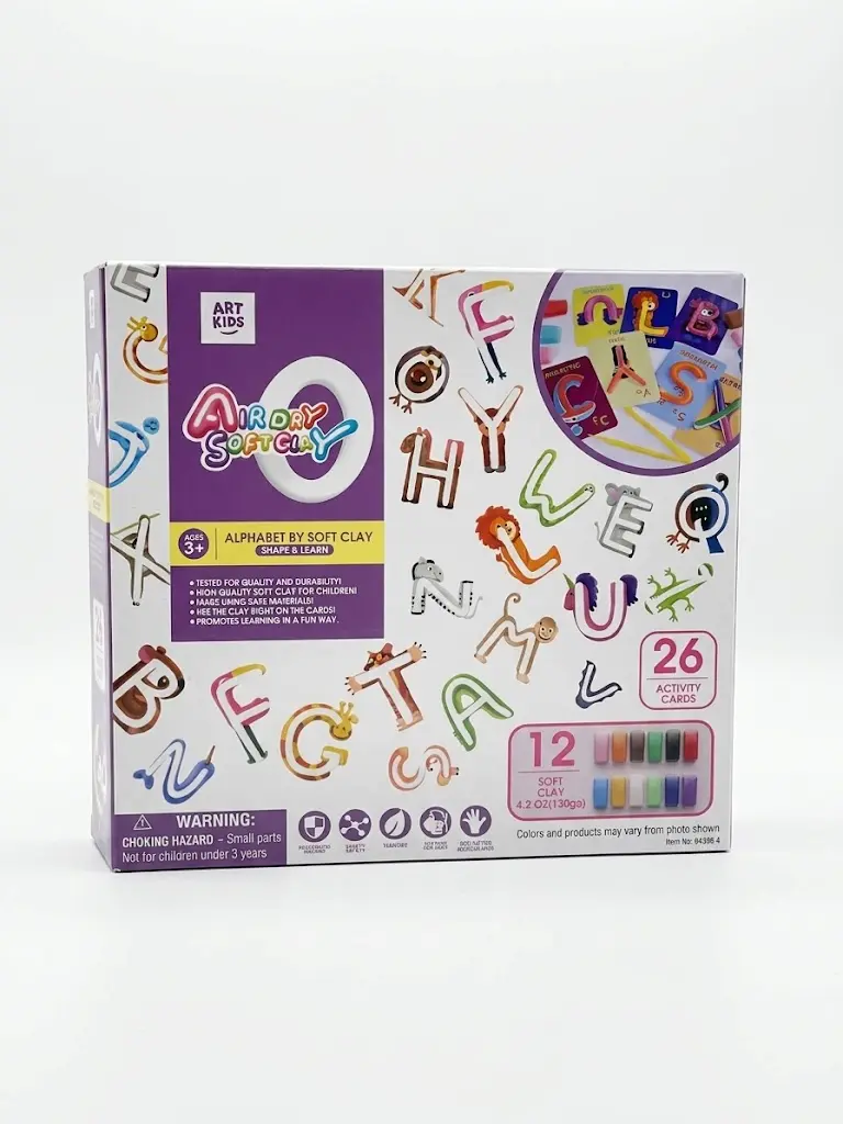 ArtKids Air Dry Soft Clay Activity Cards Style Shape and Learn alphabet set