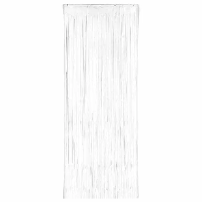 Foil Tinsel Fringe Curtains for Wedding Birthday Photo booth, white