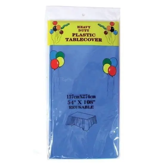 Reusable plastic table cover dark blue