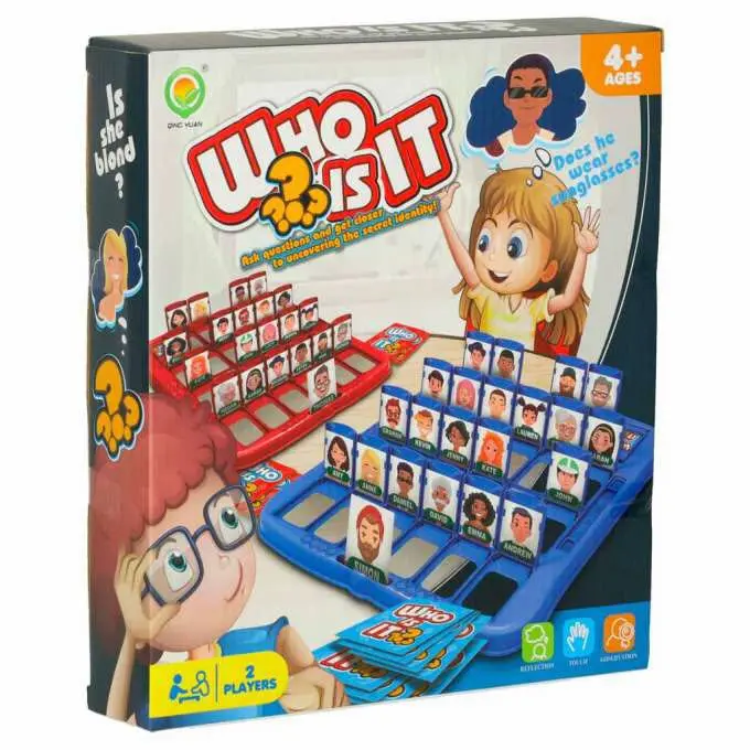 Who Is It? Kids Board Game, a two-player guessing game designed for ages 4 and up