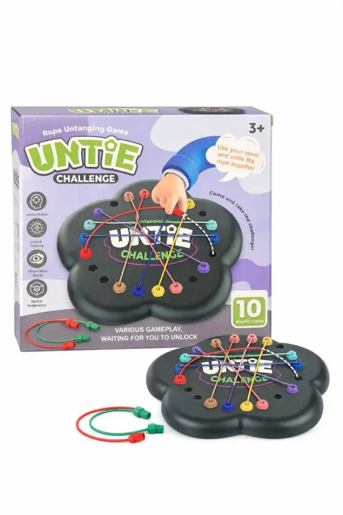 Untie Challenge, a brain-teasing puzzle and logical thinking game designed to help children develop problem-solving skills.