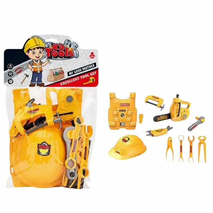 Children's plastic construction pretend-play tool set,