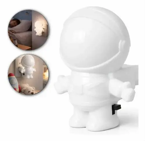 Astronaut Plug-In LED Night Light designed to plug directly into a wall outlet