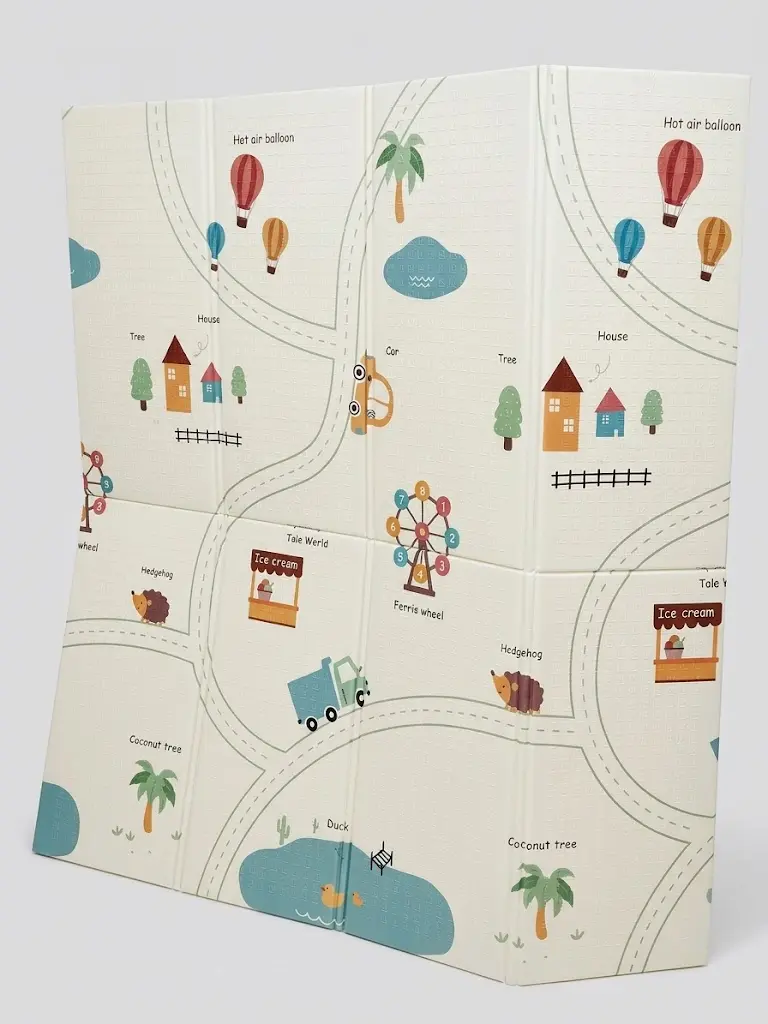 Foldable, double-sided foam baby crawling play mat  Dimensions: Length: 180cm*Width:160 cm*Thickness: 1 cm