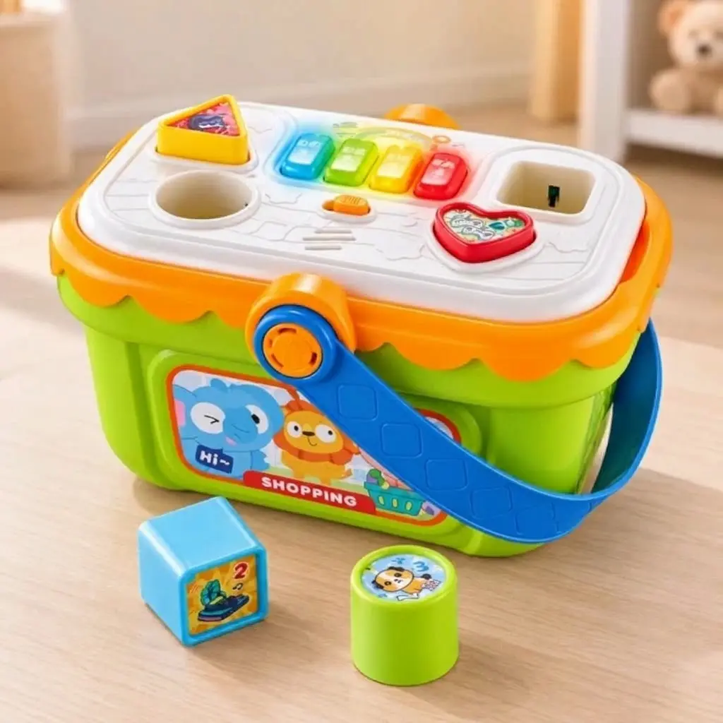 Interactive Baby Musical Shopping Basket Shape Sorter educational toy