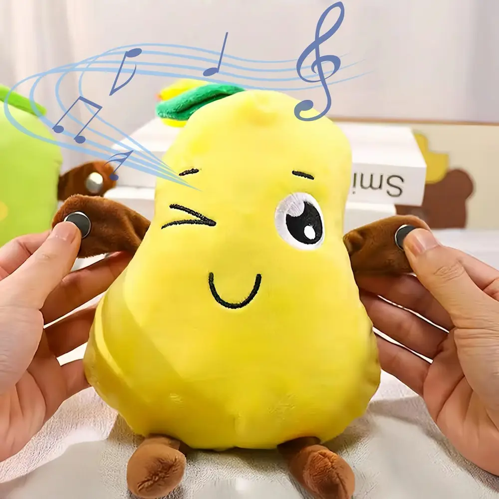 Creative Fruit Yali Pear Touch-Sensitive Rhythm Piano Plush Toy