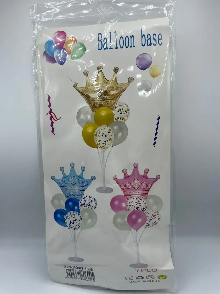Stand 70 cm with Crown foil balloon and 6 latex balloons