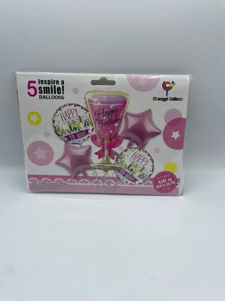 Glass Happy Birthday Set*5 