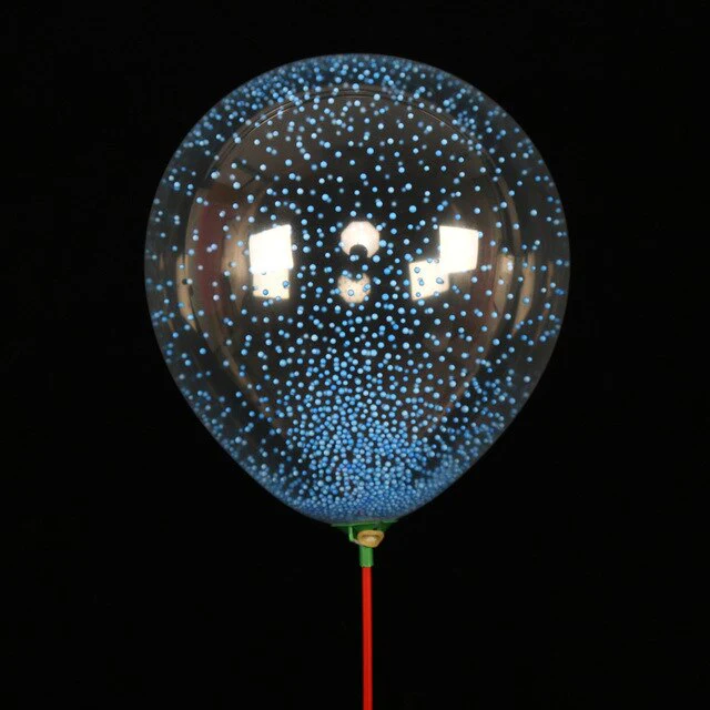 Transparent 12 inch balloon with foam balls inside (Blue)