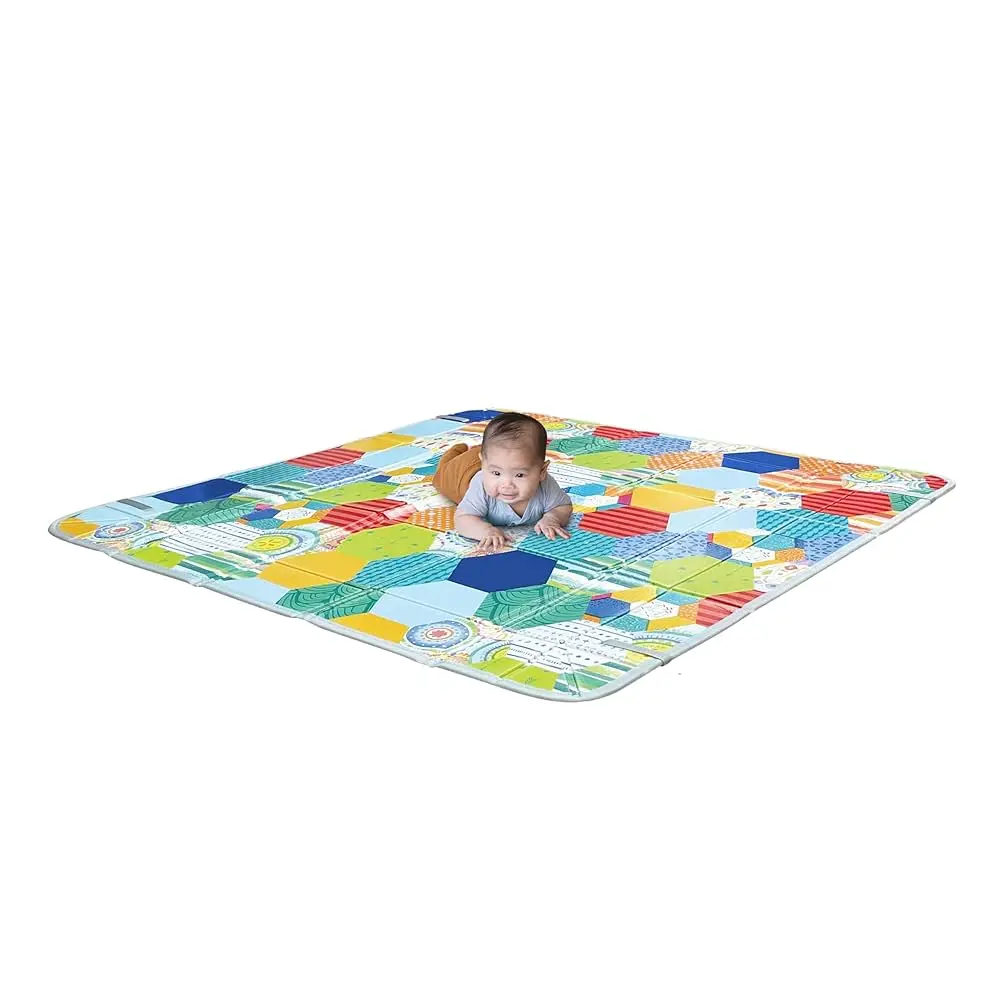 Foldable Soft Foam Play Mat, Baby Play Mat for Tummy Time Multicolor Foam Mat 150*150cm