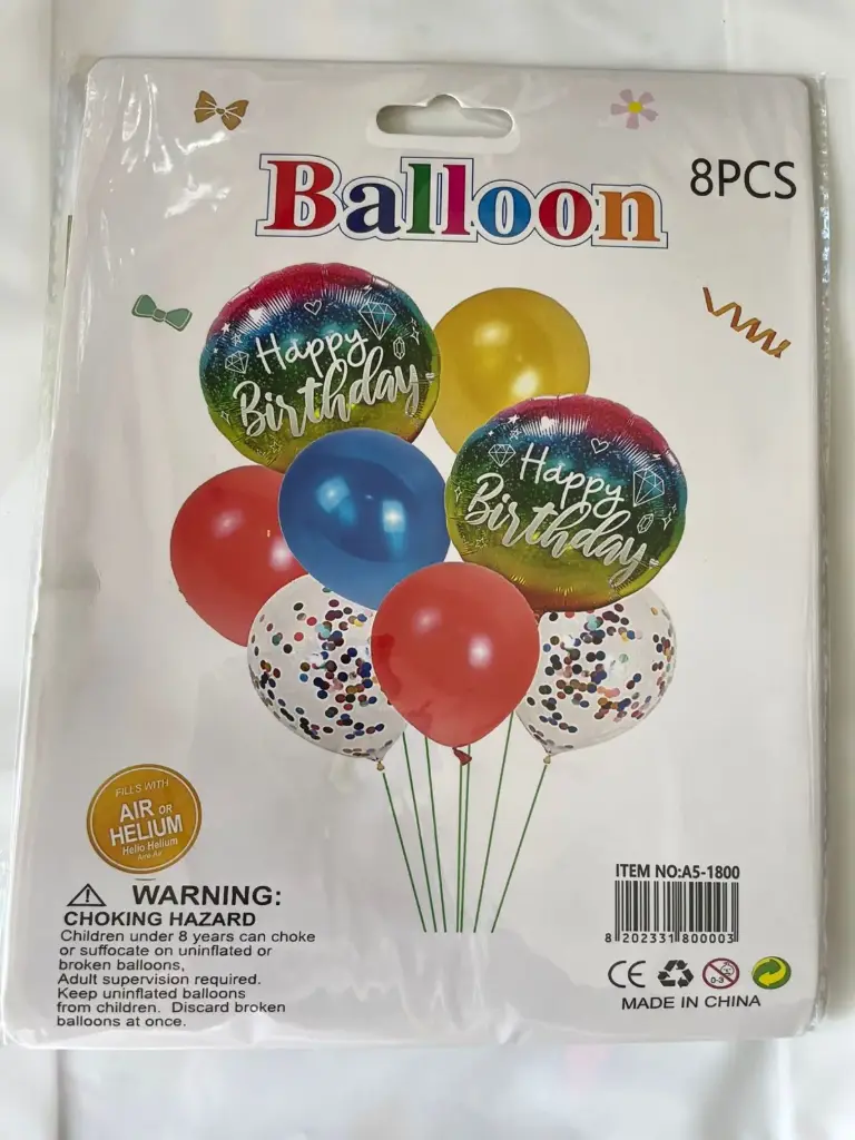 Set 2 foil balloons 6 latex