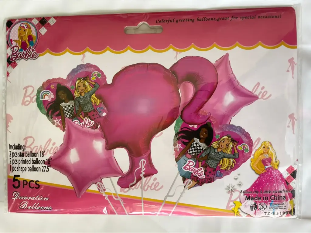 Barbie 5 foil balloons