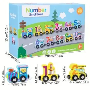 Magnetic COLORFUL WOODEN NUMBERS 12 PIECES