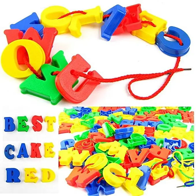 Set of plastic alphabet letters designed for educational play. 