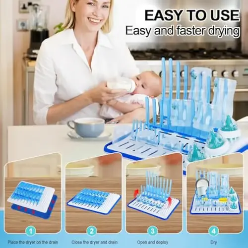  Portable Folding Baby Bottles Drying Rack BPA Free
