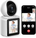 Two-Way Video/Audio Indoor Camera, Pet Dog Cameras with App, 2K Home Security Camera with Pan Tilt, Night Vision, One-Button Call, Motion Detection, Human/Sound/Crying Detection, Cloud & SD