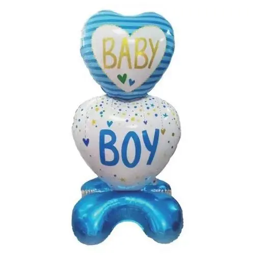 Self standing newborn baby foil balloon 115*60*50cm (boy)