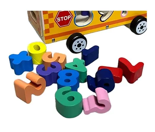 Alphanumeric car toy,  Learning Numbers Bus Toy, Interactive and Fun Educational Tool for Toddlers, Enhances Number Recognition and Early Math Skills