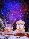 Bunny Carousel Night Light Projector, 6 Set Films Rotating LED Lamp, Star Projection Light for