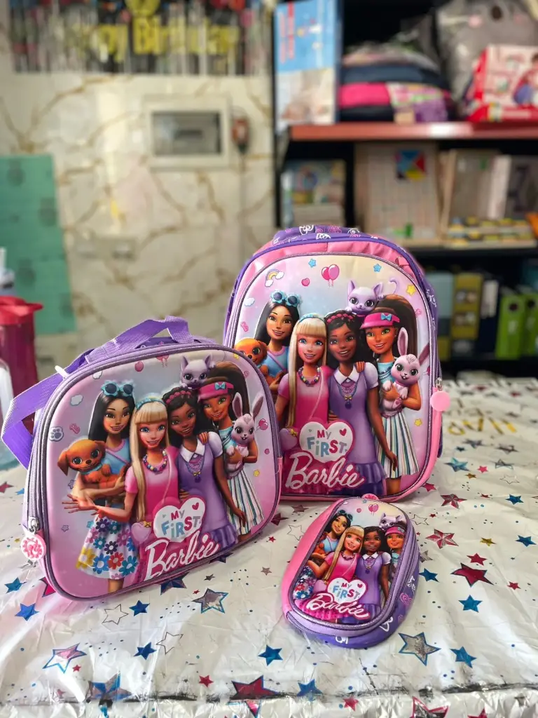 Barbie bag set high quality bag with lunch bag and pencil case kgs