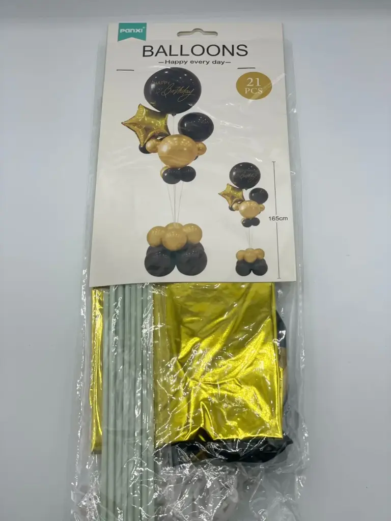 Stand Balloons with balloons 165cm Black and Gold