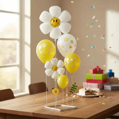 Daisy flower balloon stand