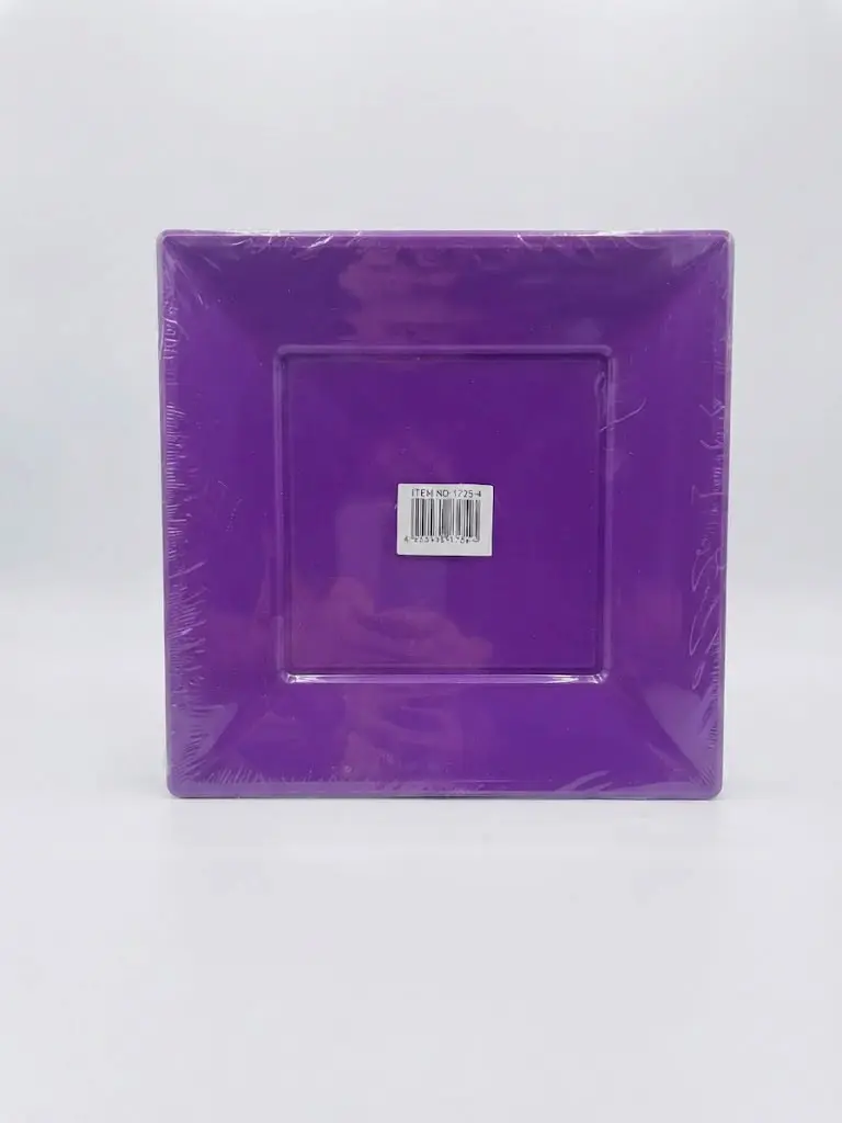 Square Purple plates 23cm pack 10 pcs